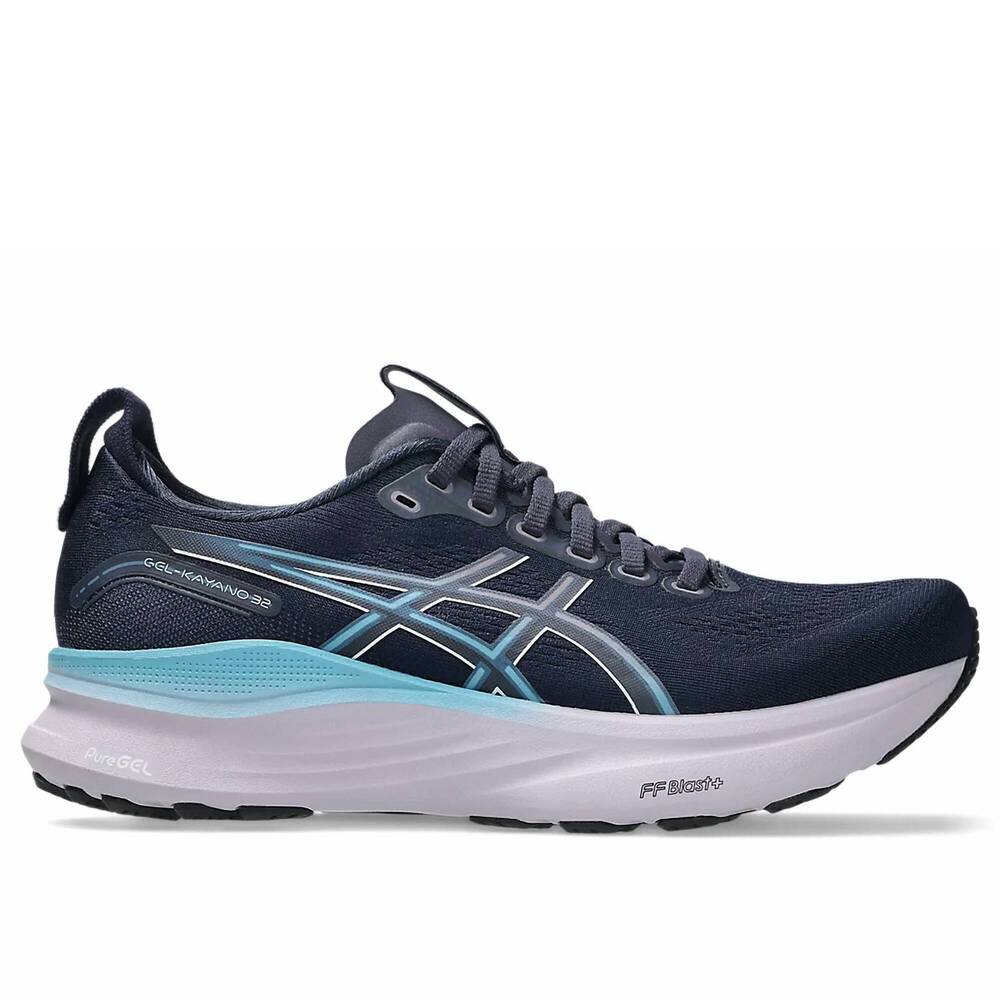 NEW ASICS women's gel-kayano 32 running shoes in midnight/stillwater